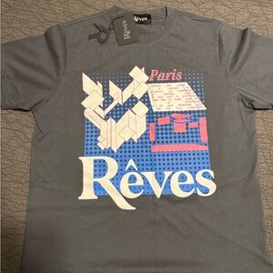 Reves Paris Gray Graphic T-Shirt
